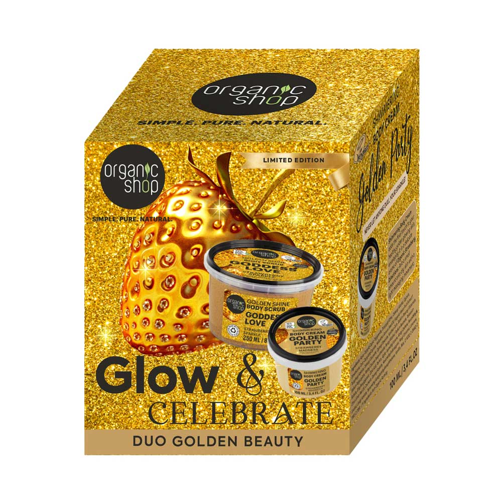 Set cadou Organic Shop Golden Beauty cu scrub de corp și cremă de corp